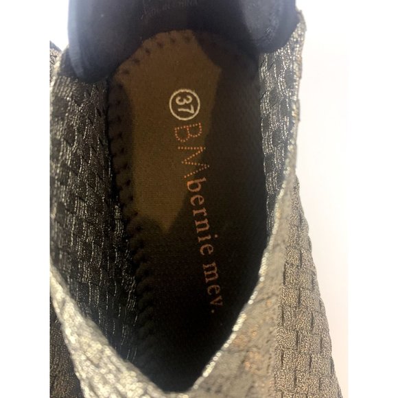 COPY - Bernie Mev Claire Weave High Heel Pump Gold Slide Close Toe Size 37 - Picture 4 of 7